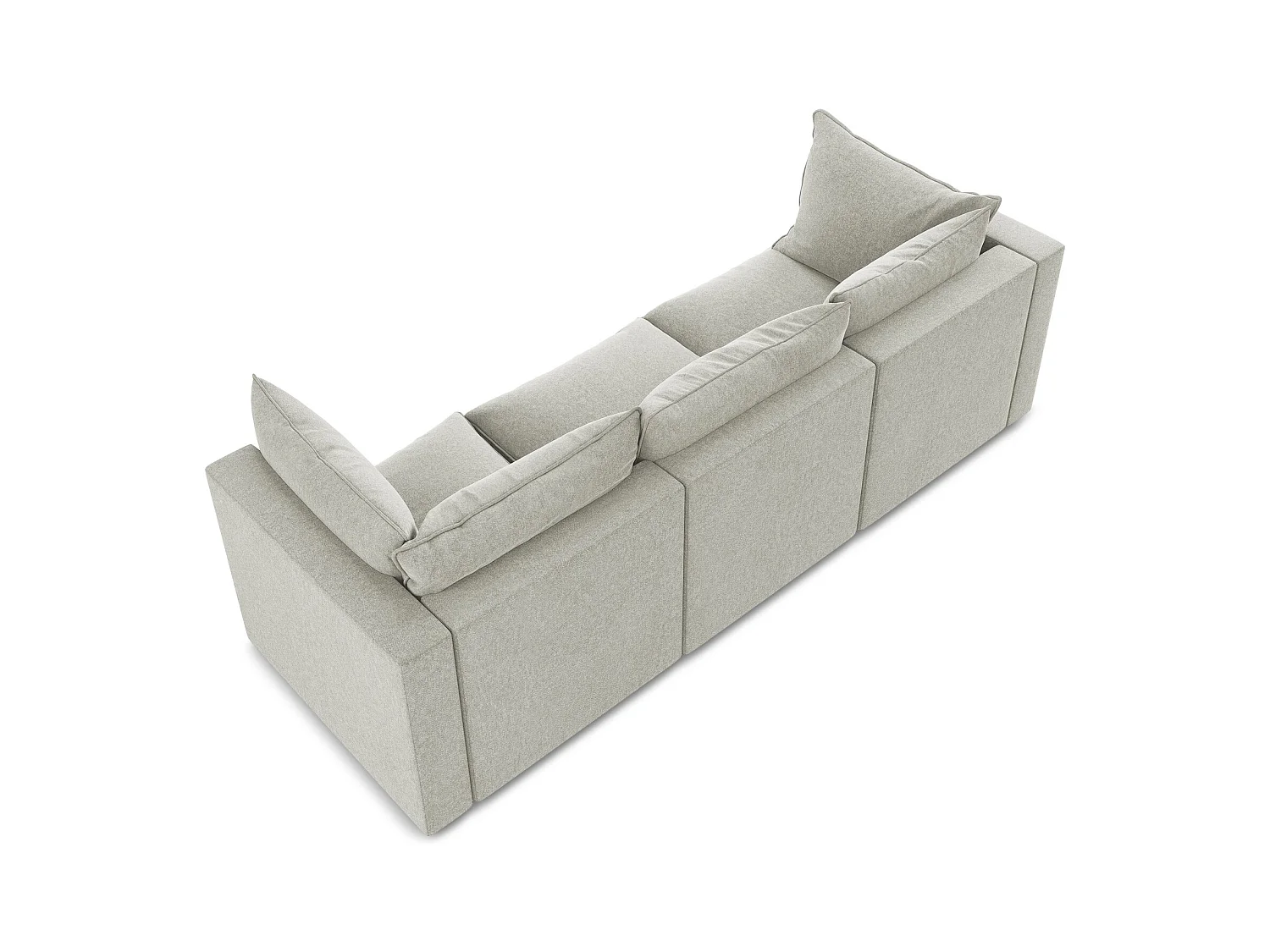 Canapé modulable 3 places en velours - gris clair - MANAO