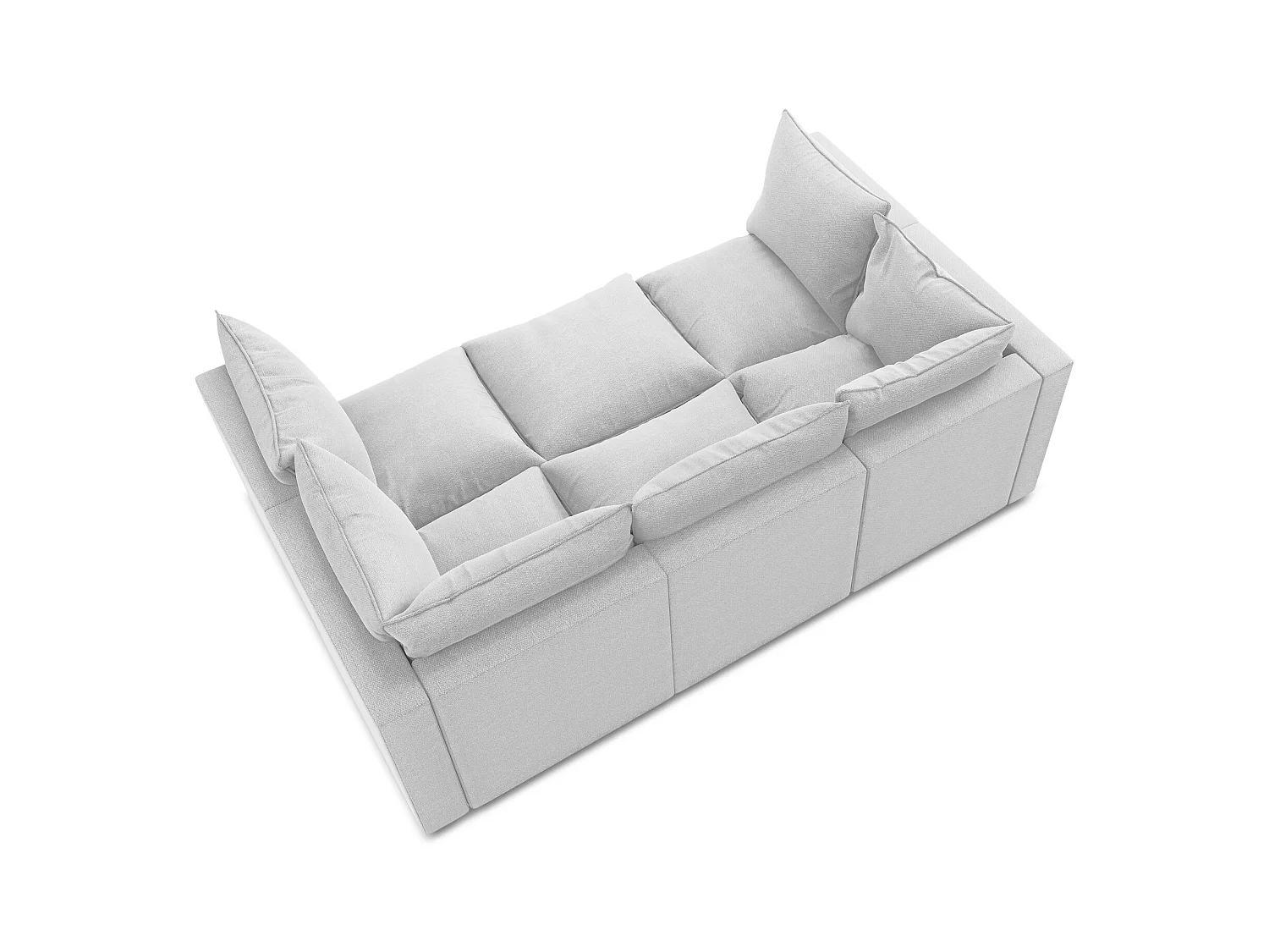 Canapé modulable 3 places en tissu bouclette - argent - MANAO