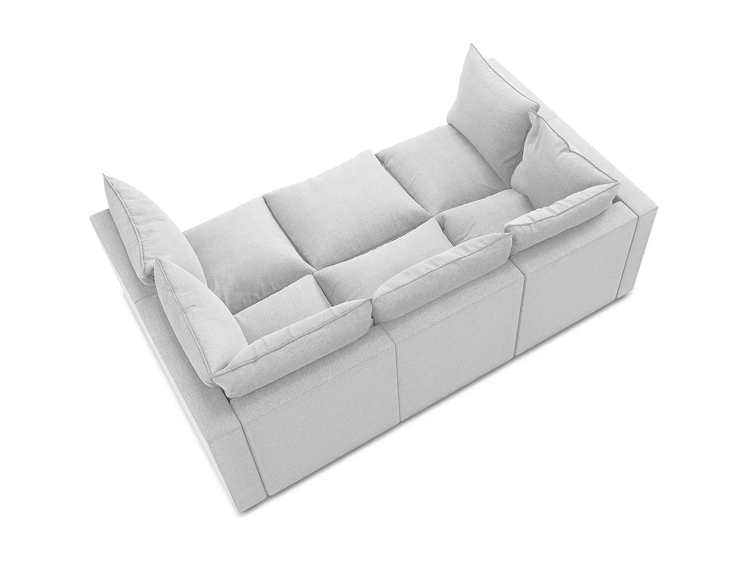 Canapé modulable 3 places en tissu bouclette - argent - MANAO