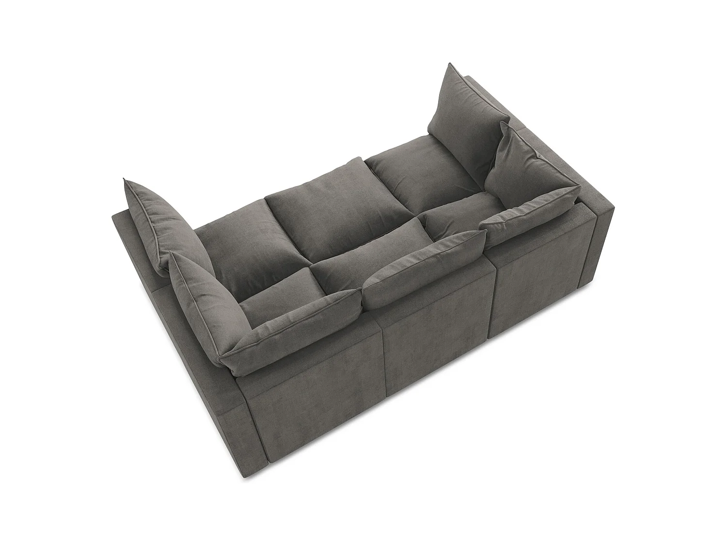 Canapé modulable 3 places en tissu texturé - gris foncé - MANAO