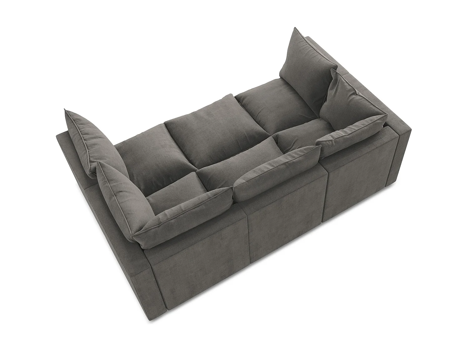 Canapé modulable 3 places en tissu texturé - gris foncé - MANAO