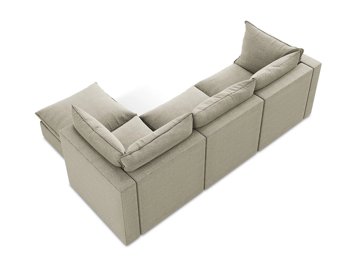 3-Sitzer Modulares Ecksofa - Ecke Rechts - Bouclé - Taupe - MANAO