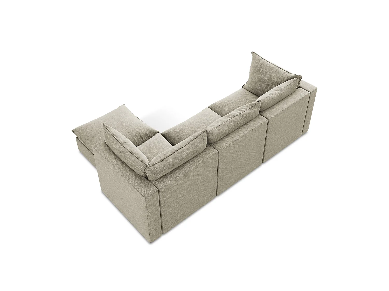 3-Sitzer Modulares Ecksofa - Ecke Rechts - Bouclé - Taupe - RAVENNA