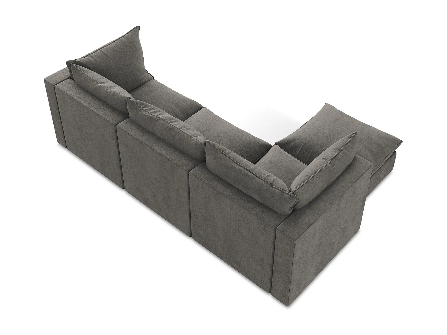3-Sitzer Modulares Ecksofa - Ecke Links - Strukturstoff - Dunkelgrau - MANAO