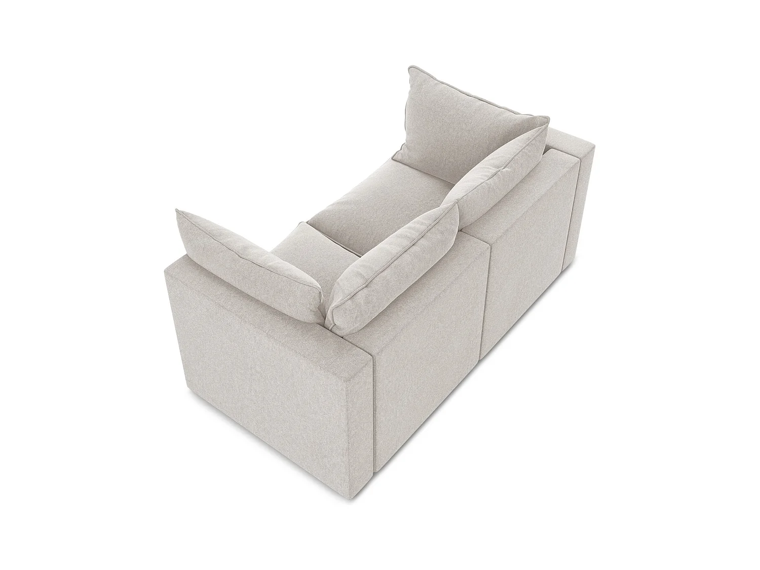 Canapé modulable 2 places en velours - beige clair - MANAO