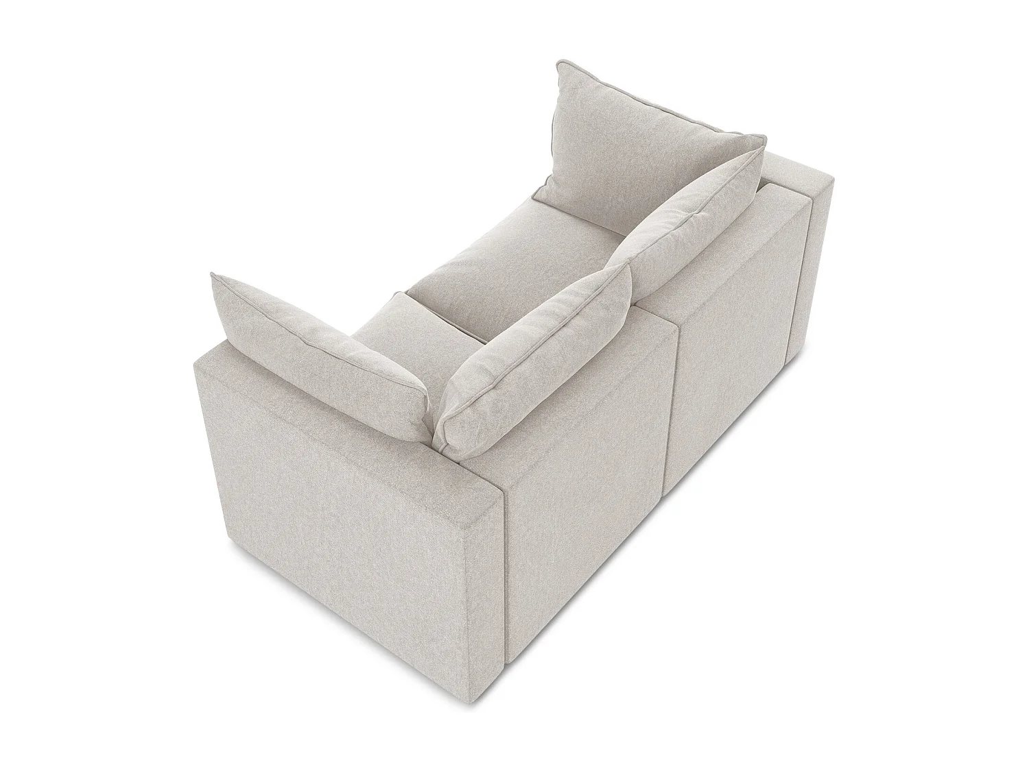 Canapé modulable 2 places en velours - beige clair - MANAO