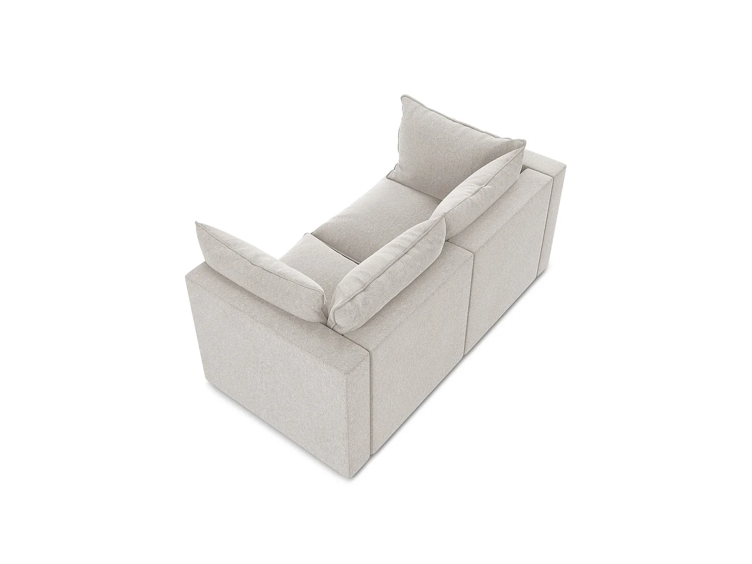 Modulares 2-Sitzer Sofa - - Samt - Hell beige - RAVENNA