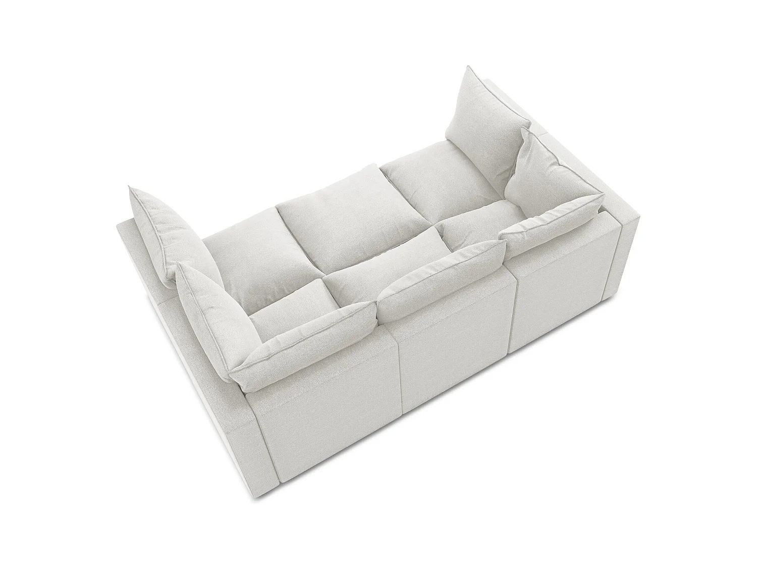 Canapé modulable 3 places en tissu bouclette - blanc - MANAO