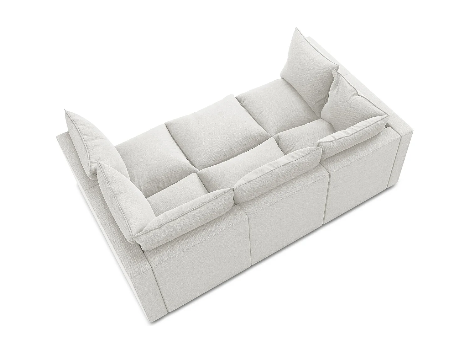 Canapé modulable 3 places en tissu bouclette - blanc - MANAO