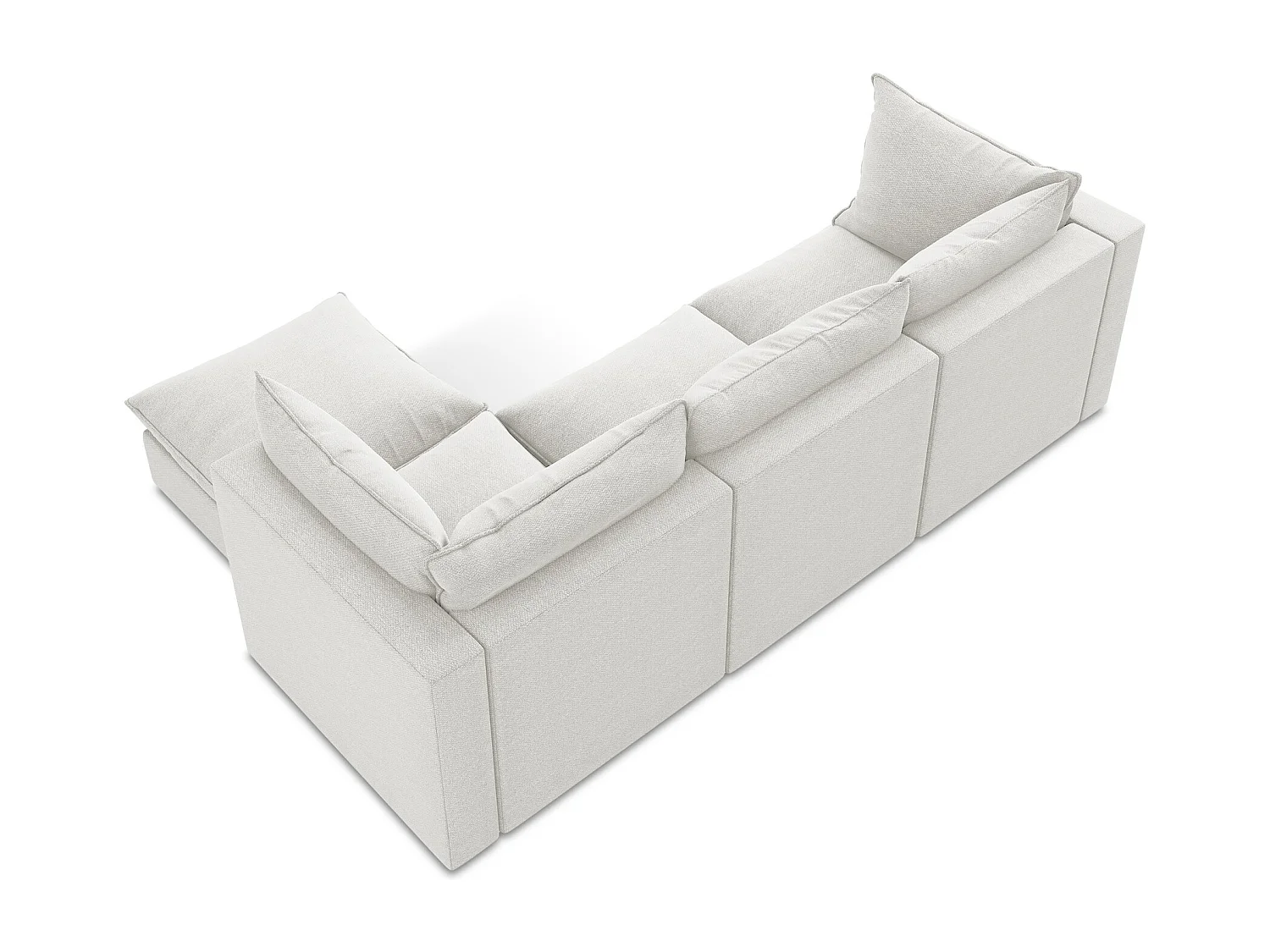 3-Sitzer Modulares Ecksofa - Ecke Rechts - Bouclé - Weiß - MANAO