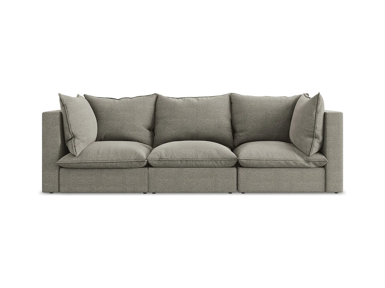 Canapé modulable 3 places en tissu bouclette - gris - MANAO