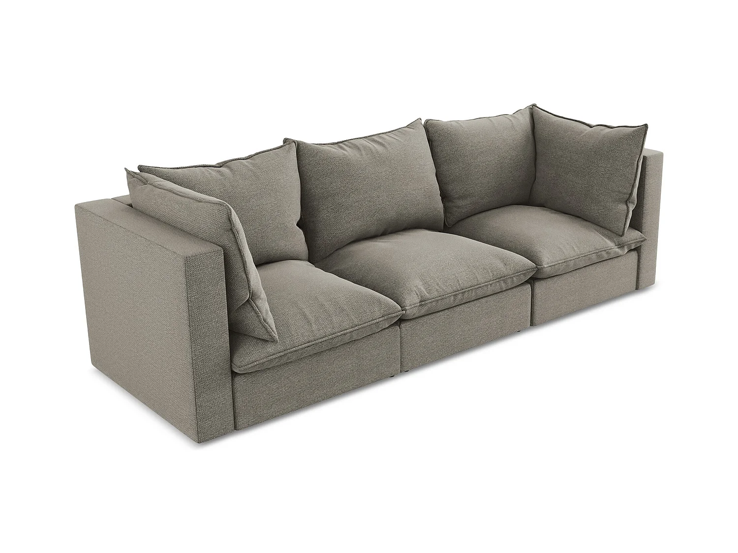 Canapé modulable 3 places en tissu bouclette - gris - MANAO