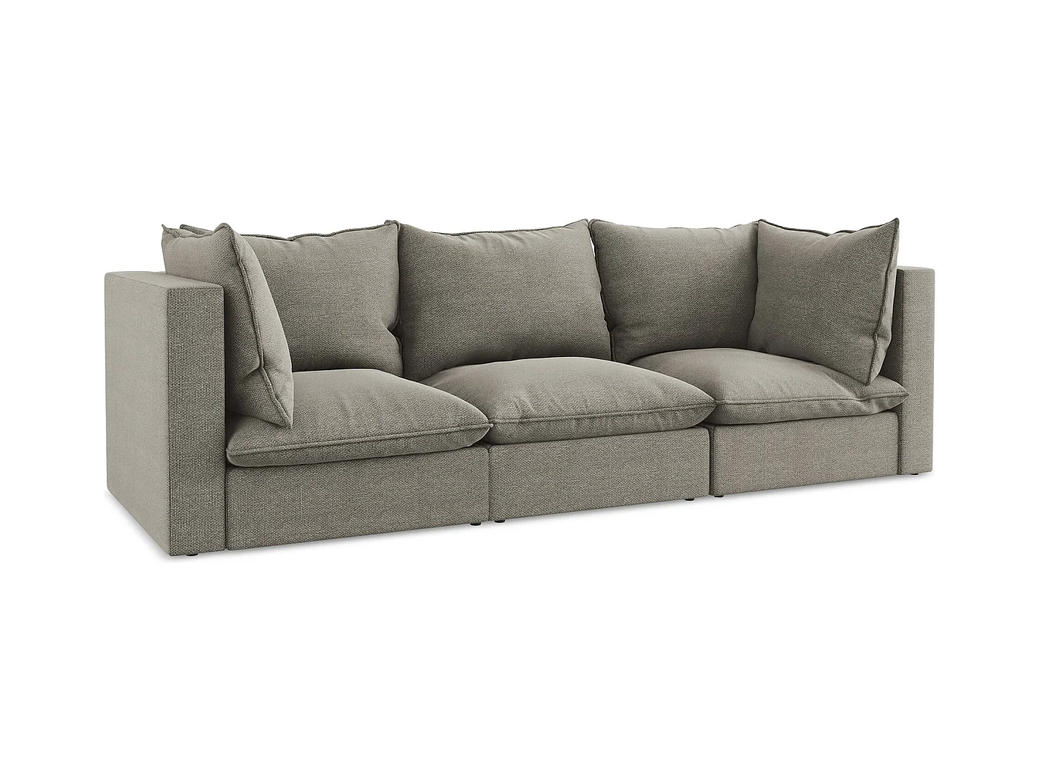 Modulares 3-Sitzer Sofa - - Bouclé - Grau - MANAO