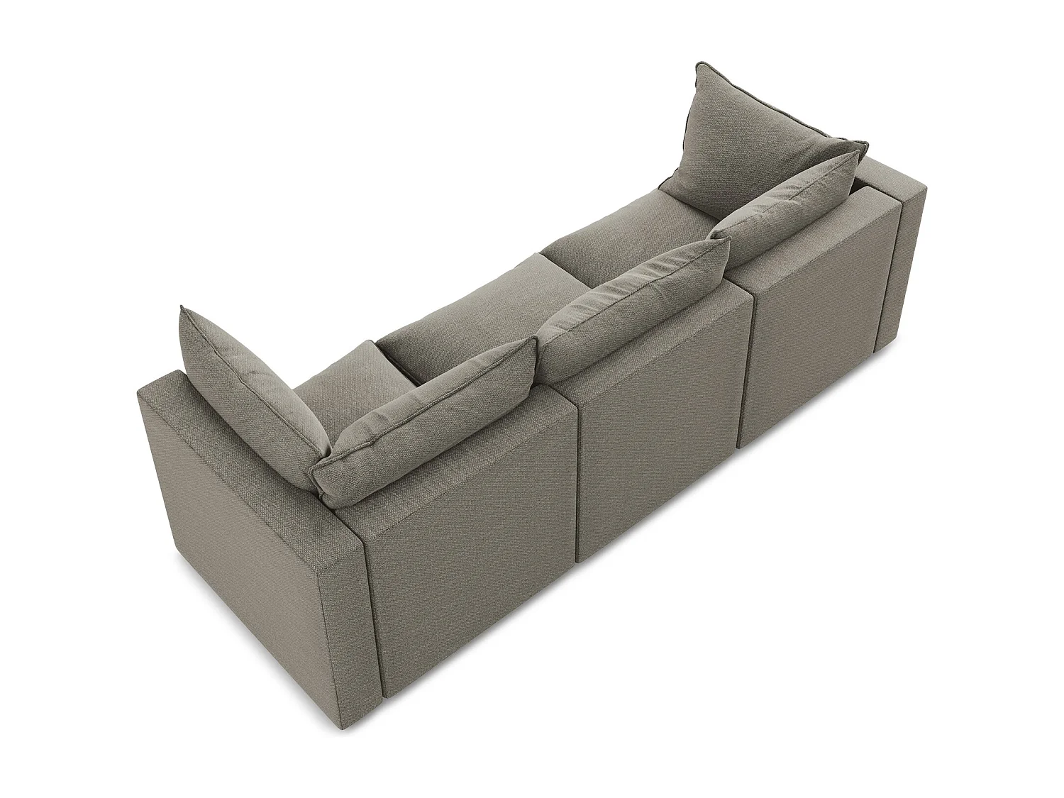 Canapé modulable 3 places en tissu bouclette - gris - MANAO