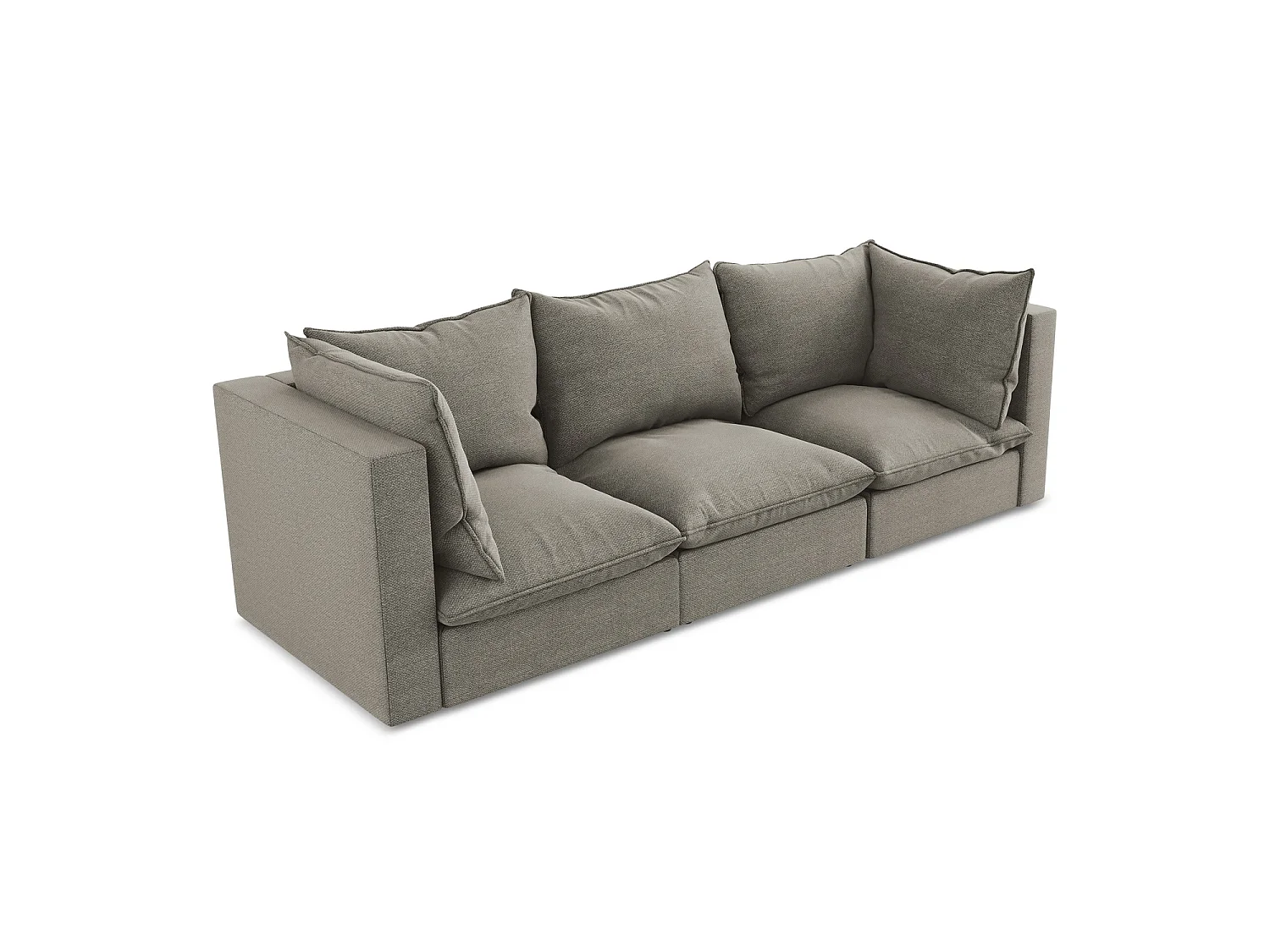 Driezits modulaire bank van grijs bouclé - RAVENNA