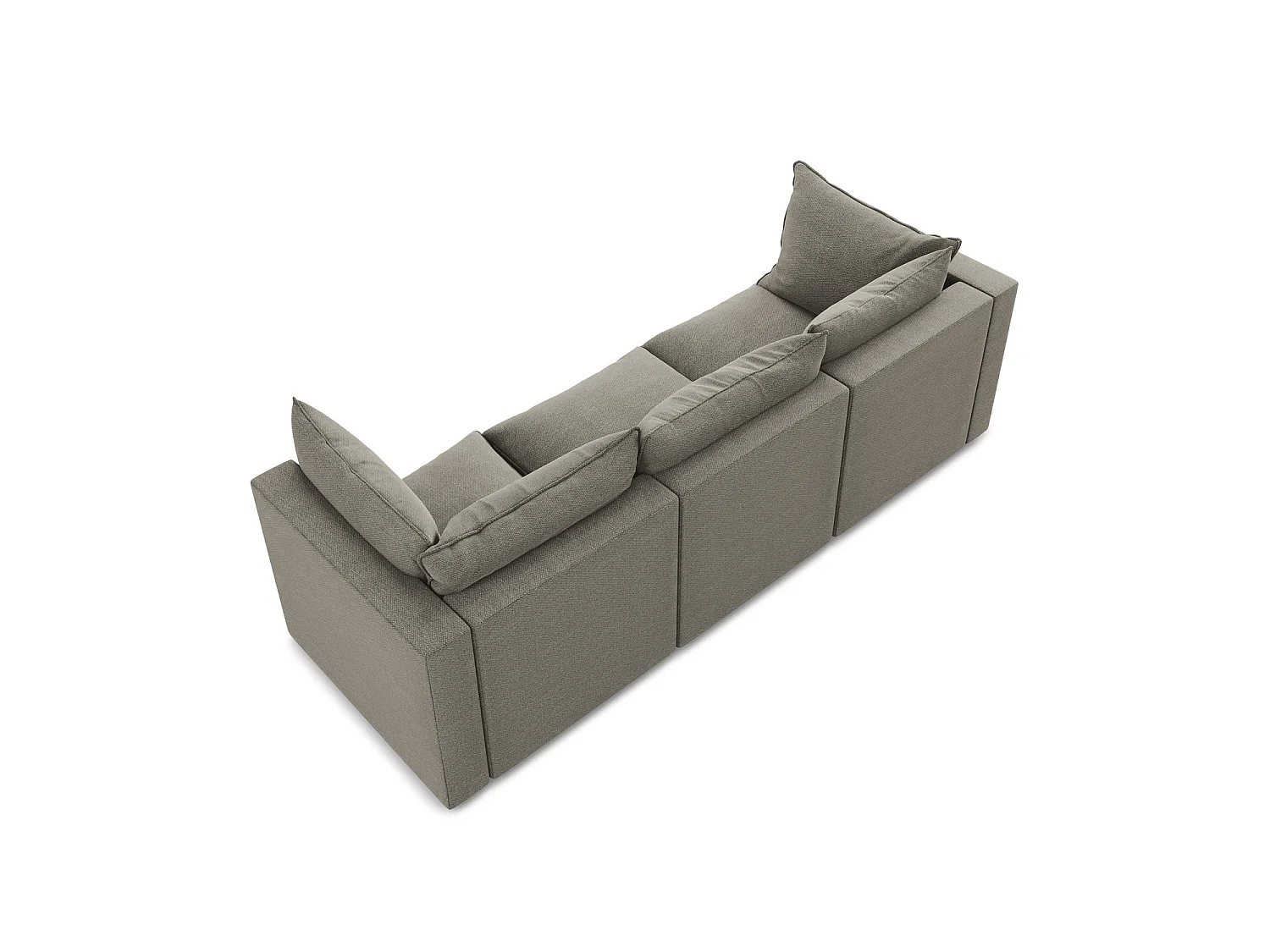 Driezits modulaire bank van grijs bouclé - RAVENNA