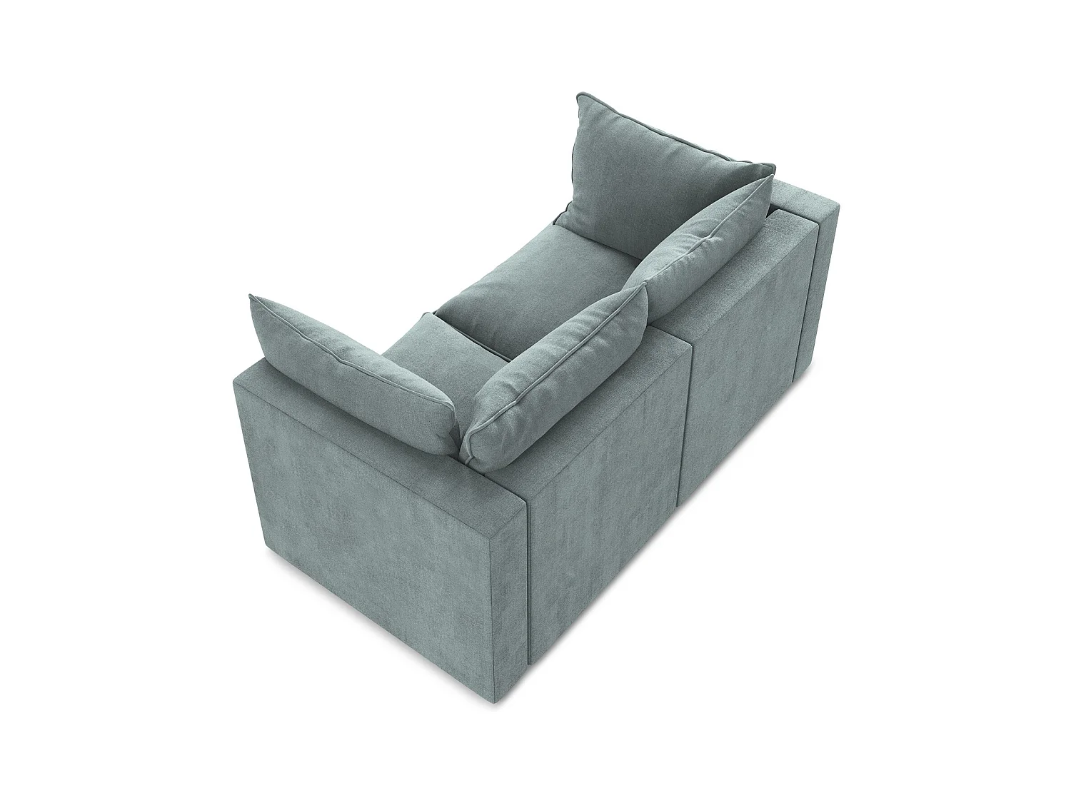 Canapé modulable 2 places en tissu texturé - jeans - MANAO