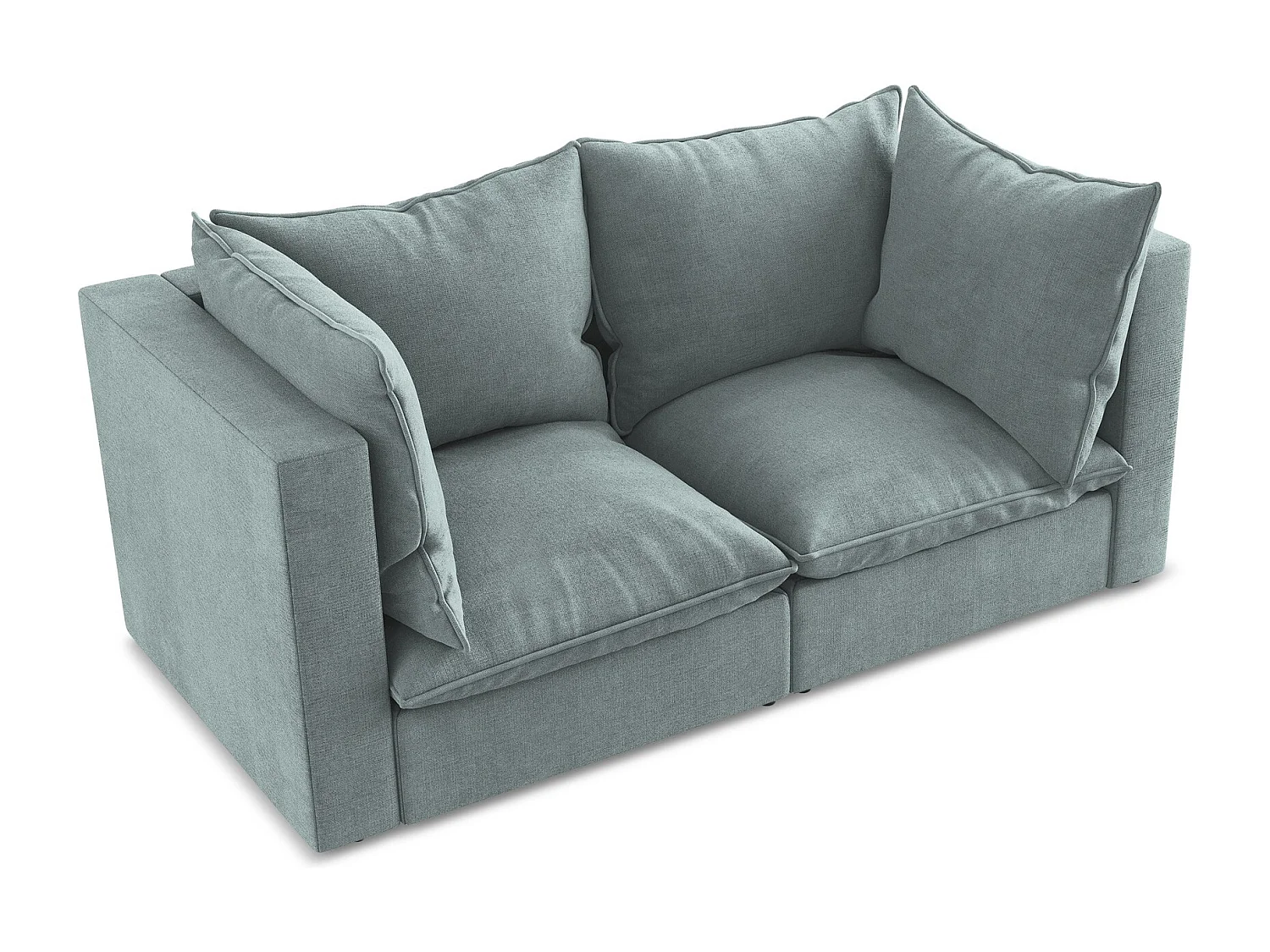 Canapé modulable 2 places en tissu texturé - jeans - MANAO