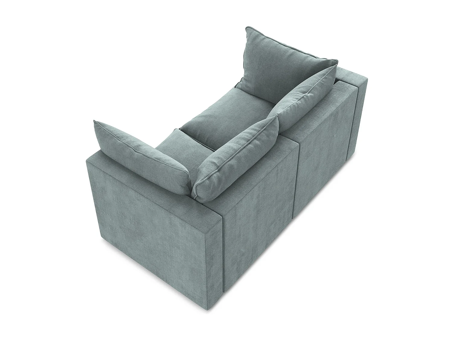 Canapé modulable 2 places en tissu texturé - jeans - MANAO