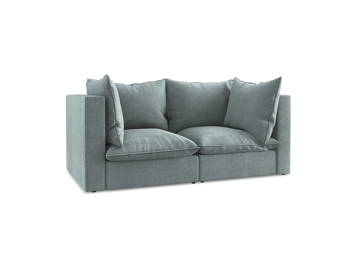 Tweezits modulaire bank van jeans textuurstof - RAVENNA