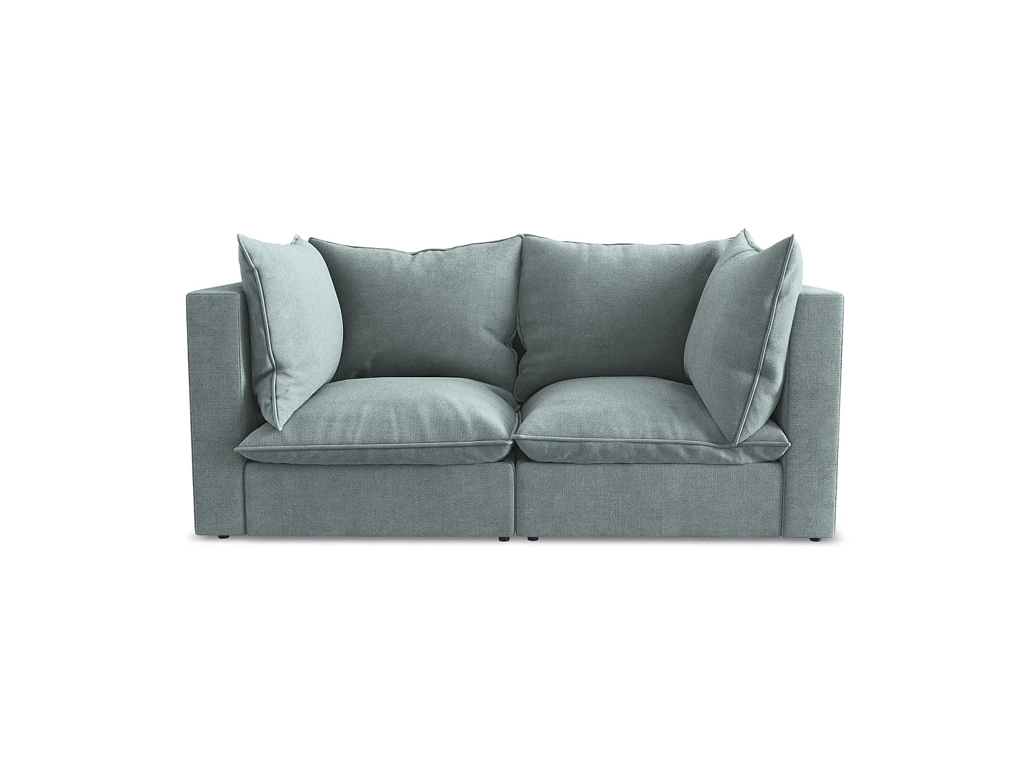 Tweezits modulaire bank van jeans textuurstof - RAVENNA