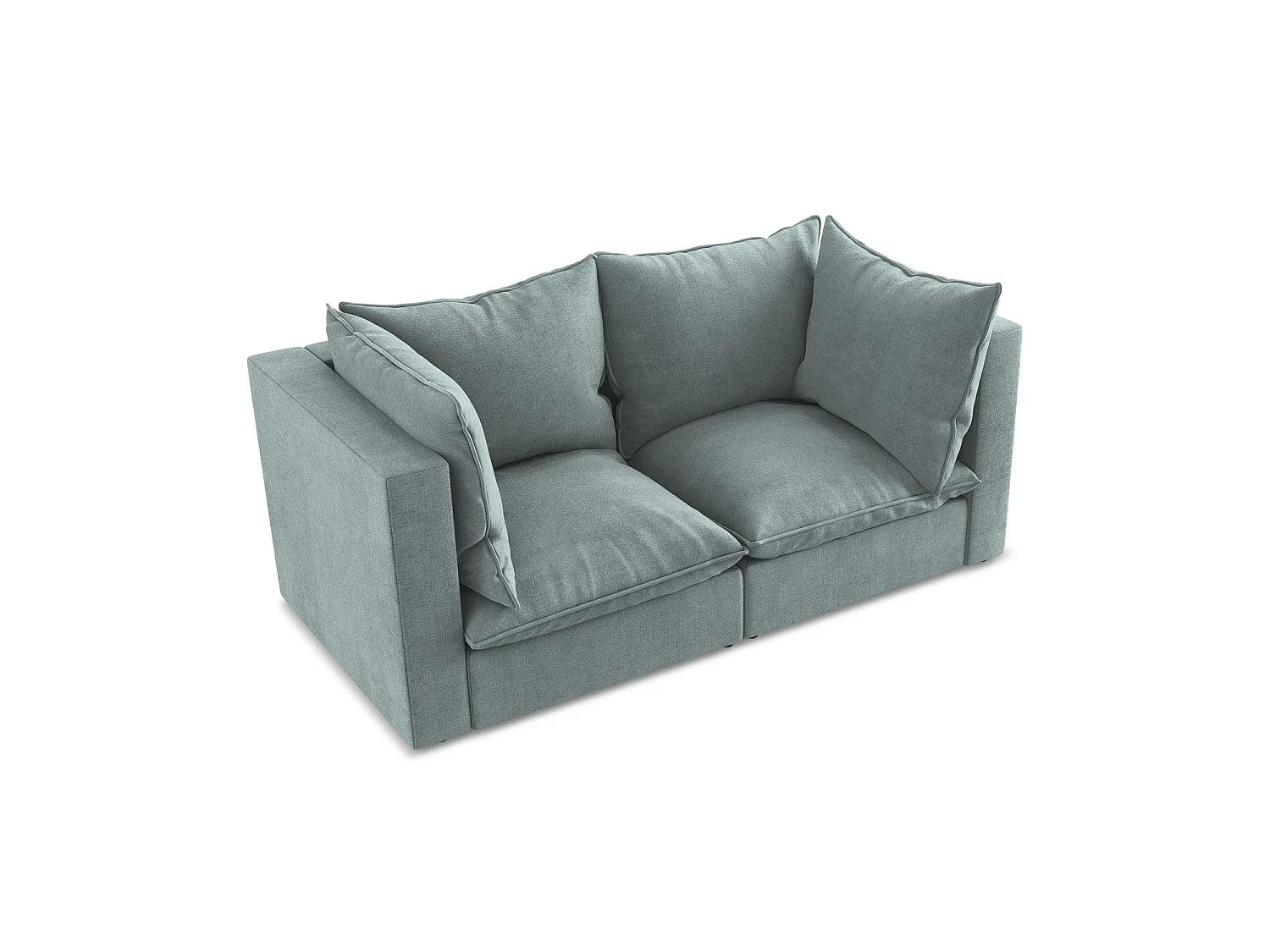 Tweezits modulaire bank van jeans textuurstof - RAVENNA