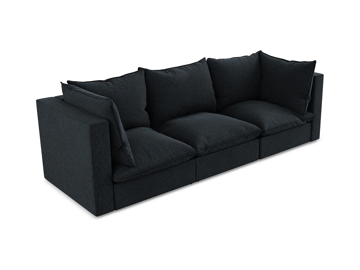 Canapé modulable 3 places en velours - bleu royal - MANAO