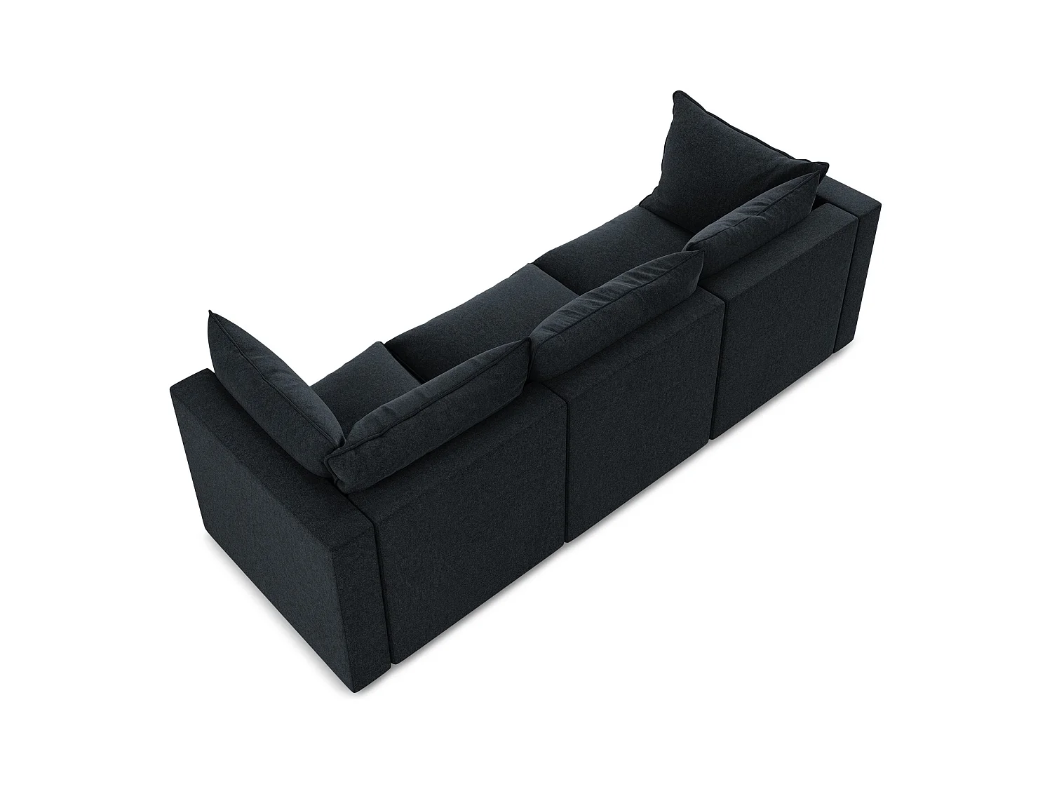 Canapé modulable 3 places en velours - bleu royal - MANAO