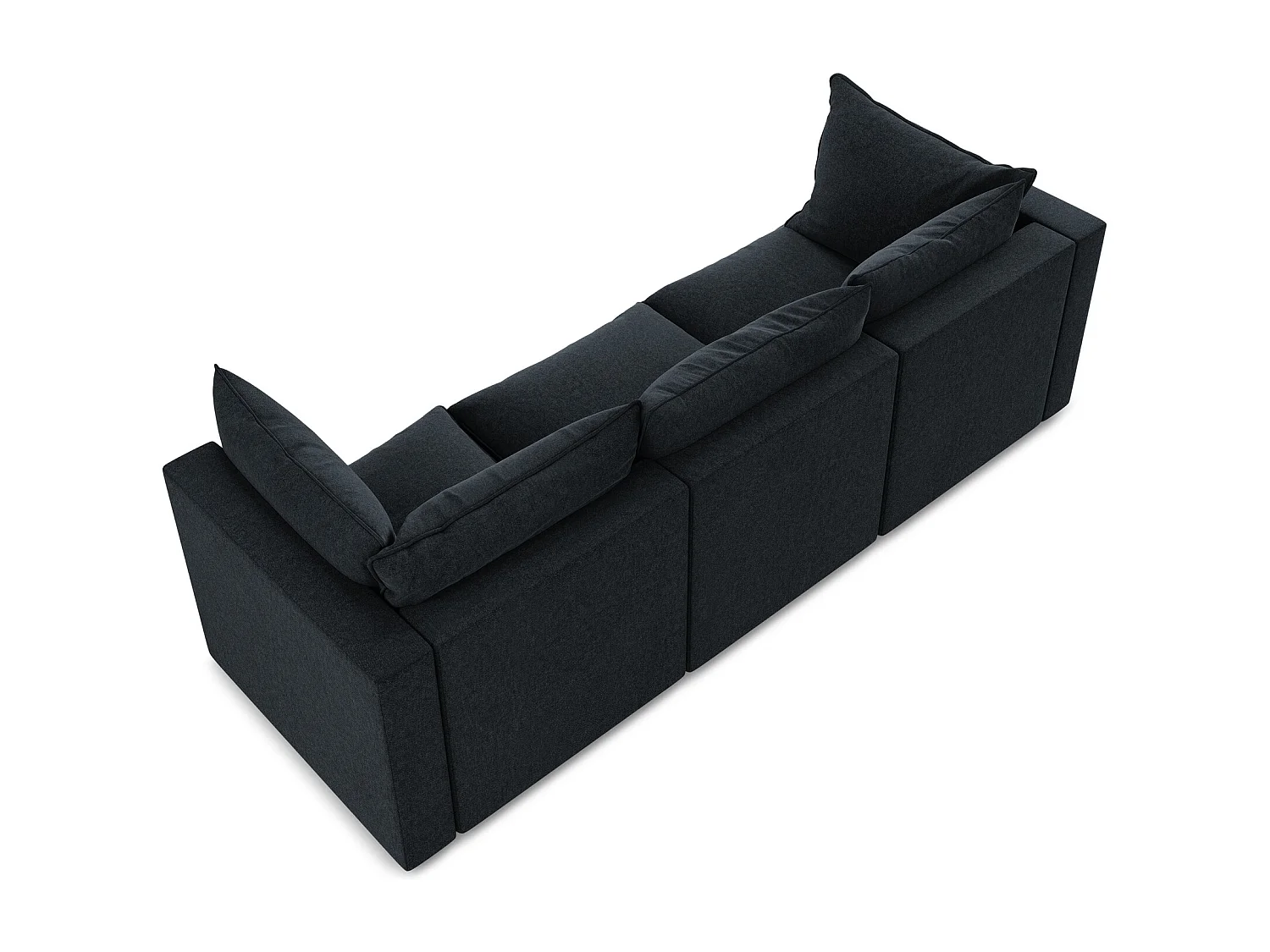 Canapé modulable 3 places en velours - bleu royal - MANAO