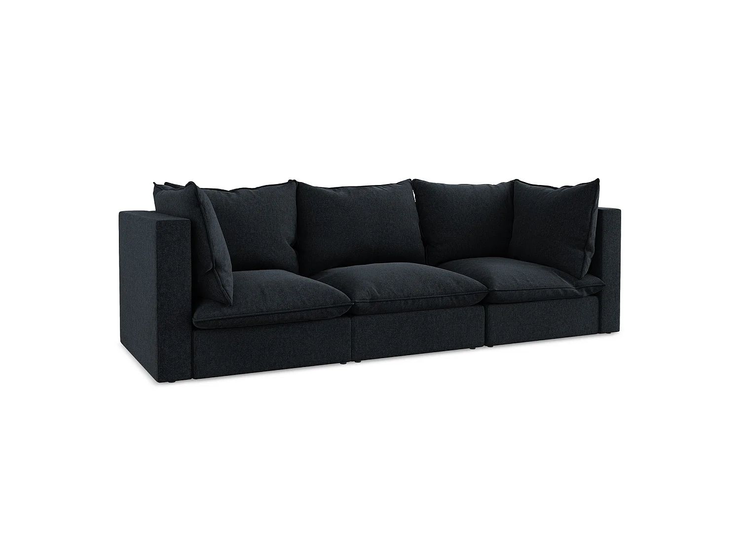Modulares 3-Sitzer Sofa - - Samt - Königsblau - RAVENNA