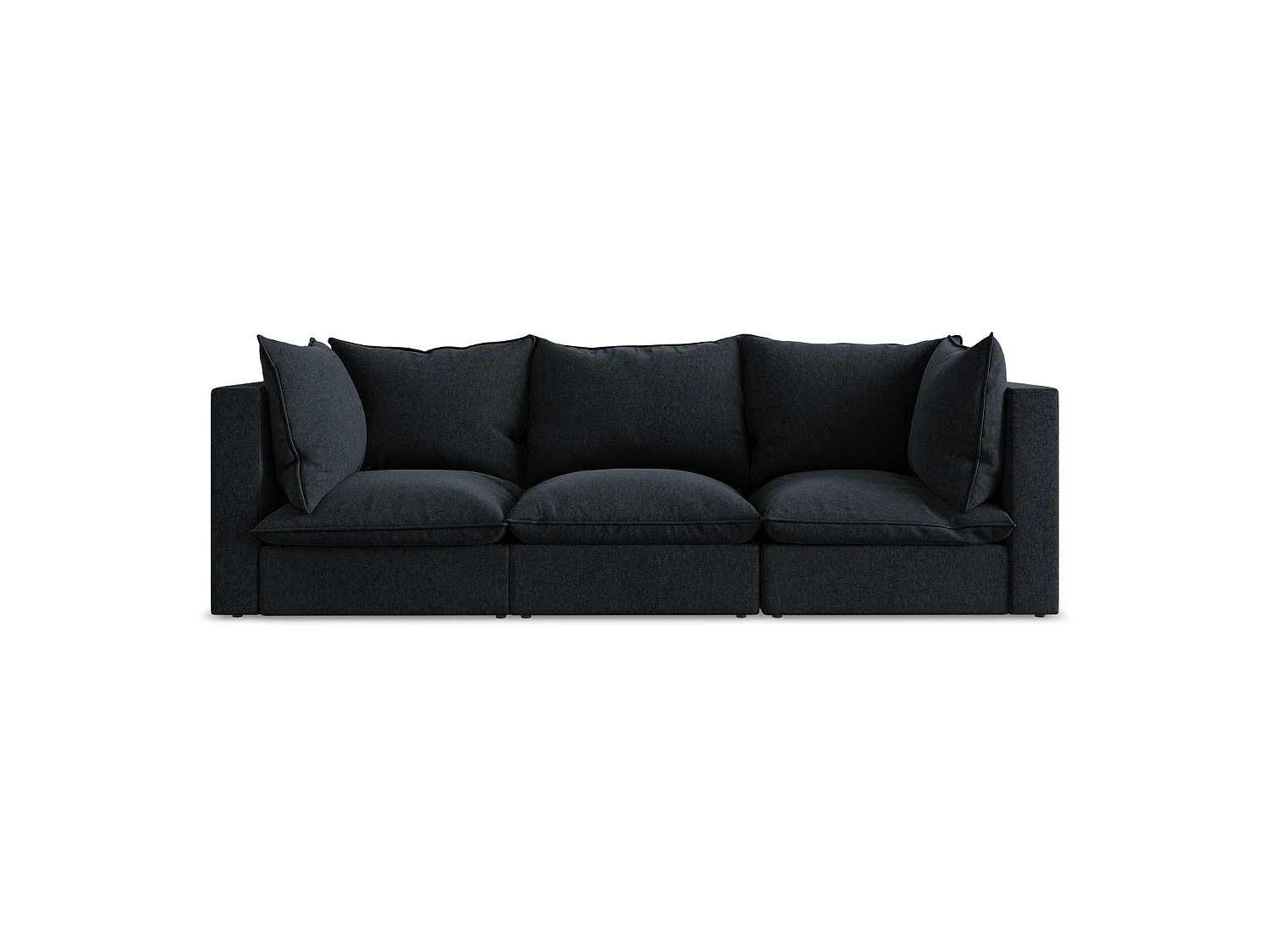 Modulares 3-Sitzer Sofa - - Samt - Königsblau - RAVENNA
