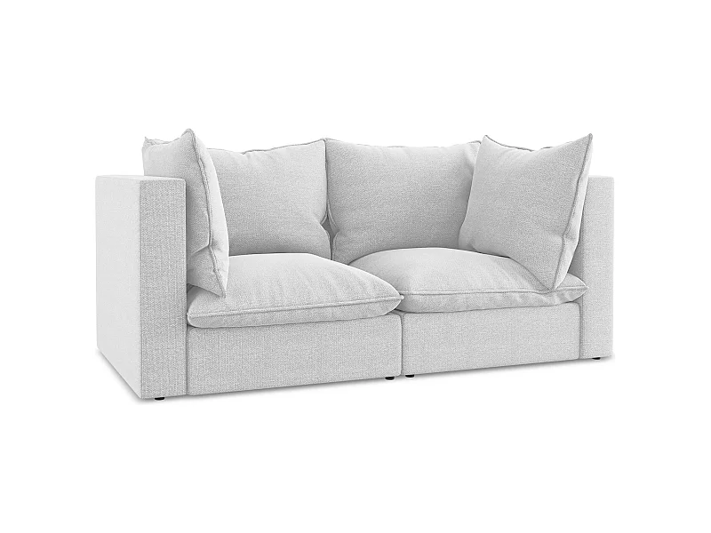2-Sitzer Sofa - - Bouclé - Silber - MANAO