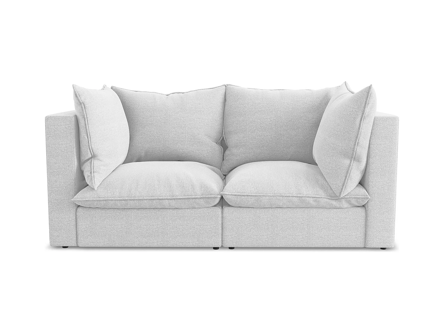 Modułowa sofa 2-osobowa - z tkaniny bouclé - srebrny - MANAO