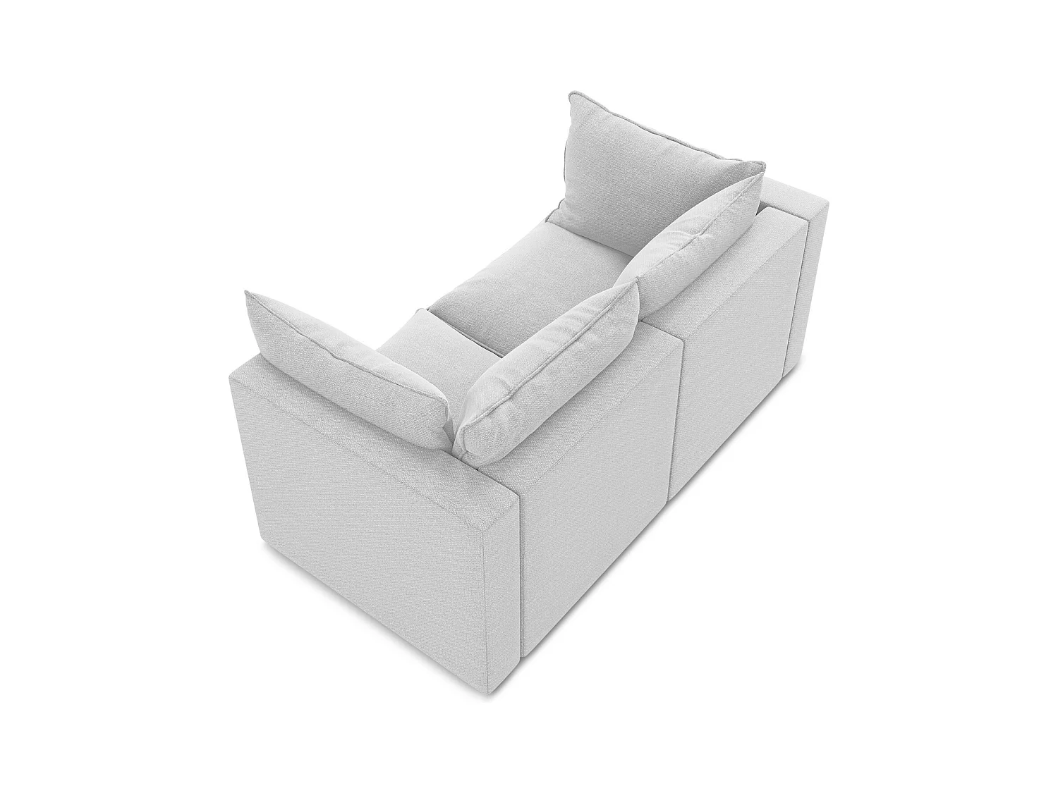 Modułowa sofa 2-osobowa - z tkaniny bouclé - srebrny - MANAO
