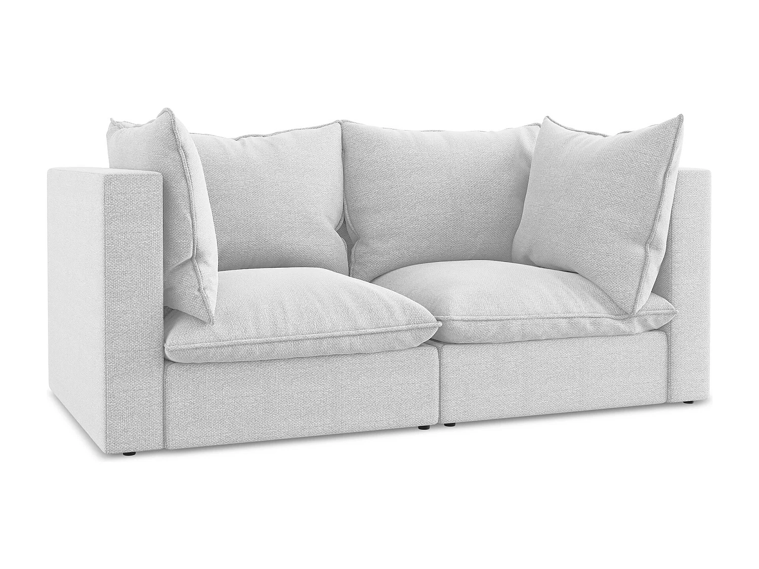 2-Sitzer Sofa - - Bouclé - Silber - MANAO