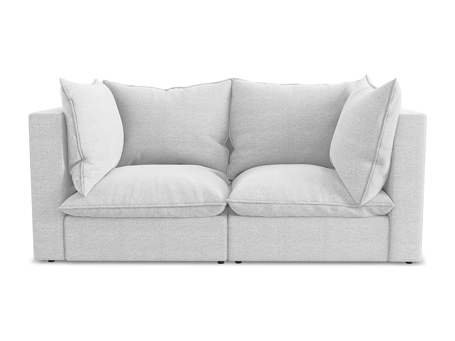 2-Sitzer Sofa - - Bouclé - Silber - MANAO