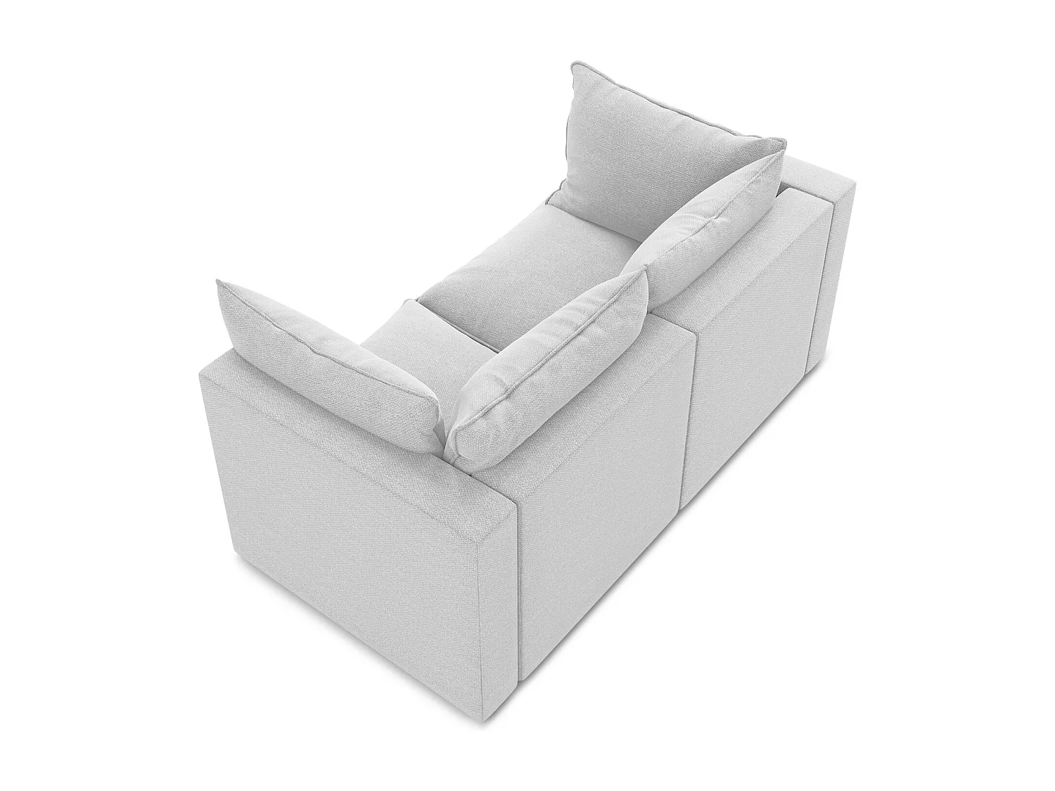 2-Sitzer Sofa - - Bouclé - Silber - MANAO