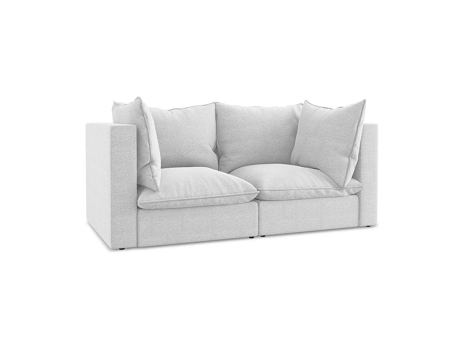 Modułowa sofa 2-osobowa - z tkaniny bouclé - srebrny - RAVENNA