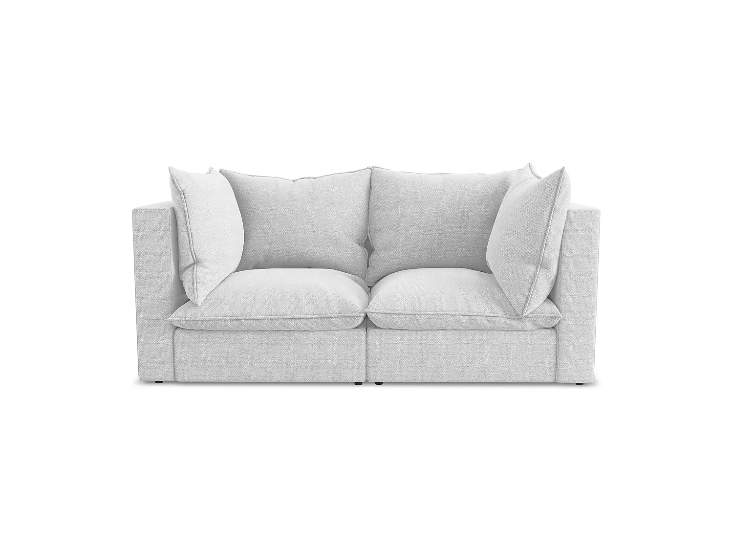 Modułowa sofa 2-osobowa - z tkaniny bouclé - srebrny - RAVENNA