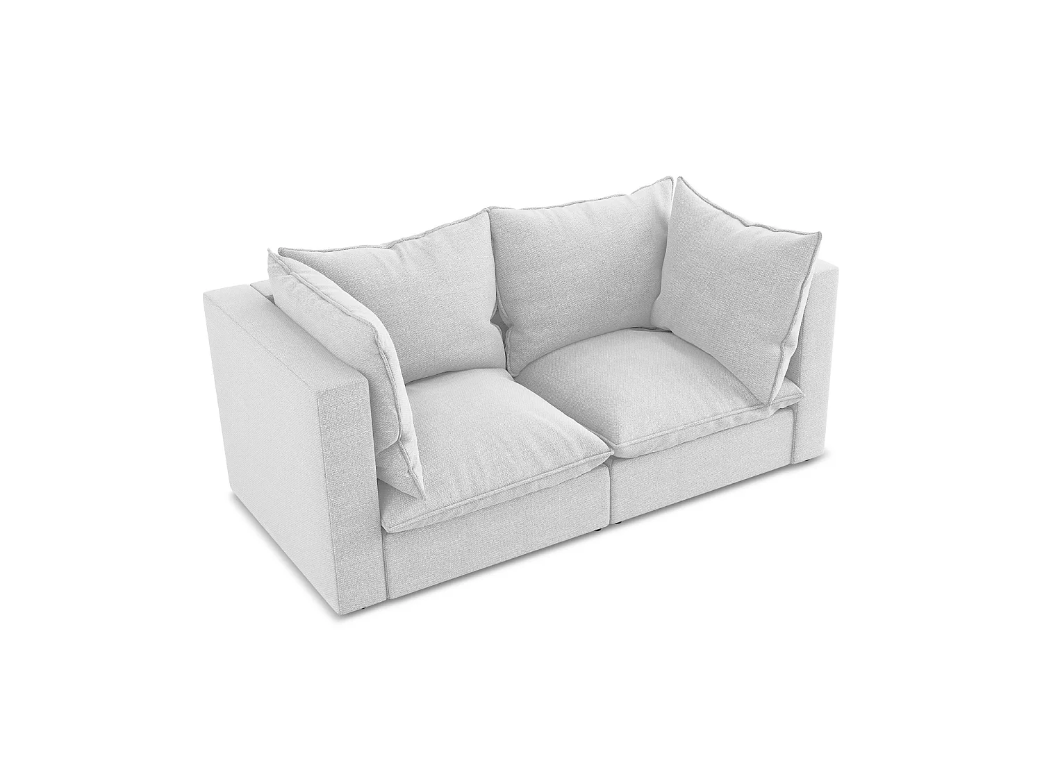 Modułowa sofa 2-osobowa - z tkaniny bouclé - srebrny - RAVENNA
