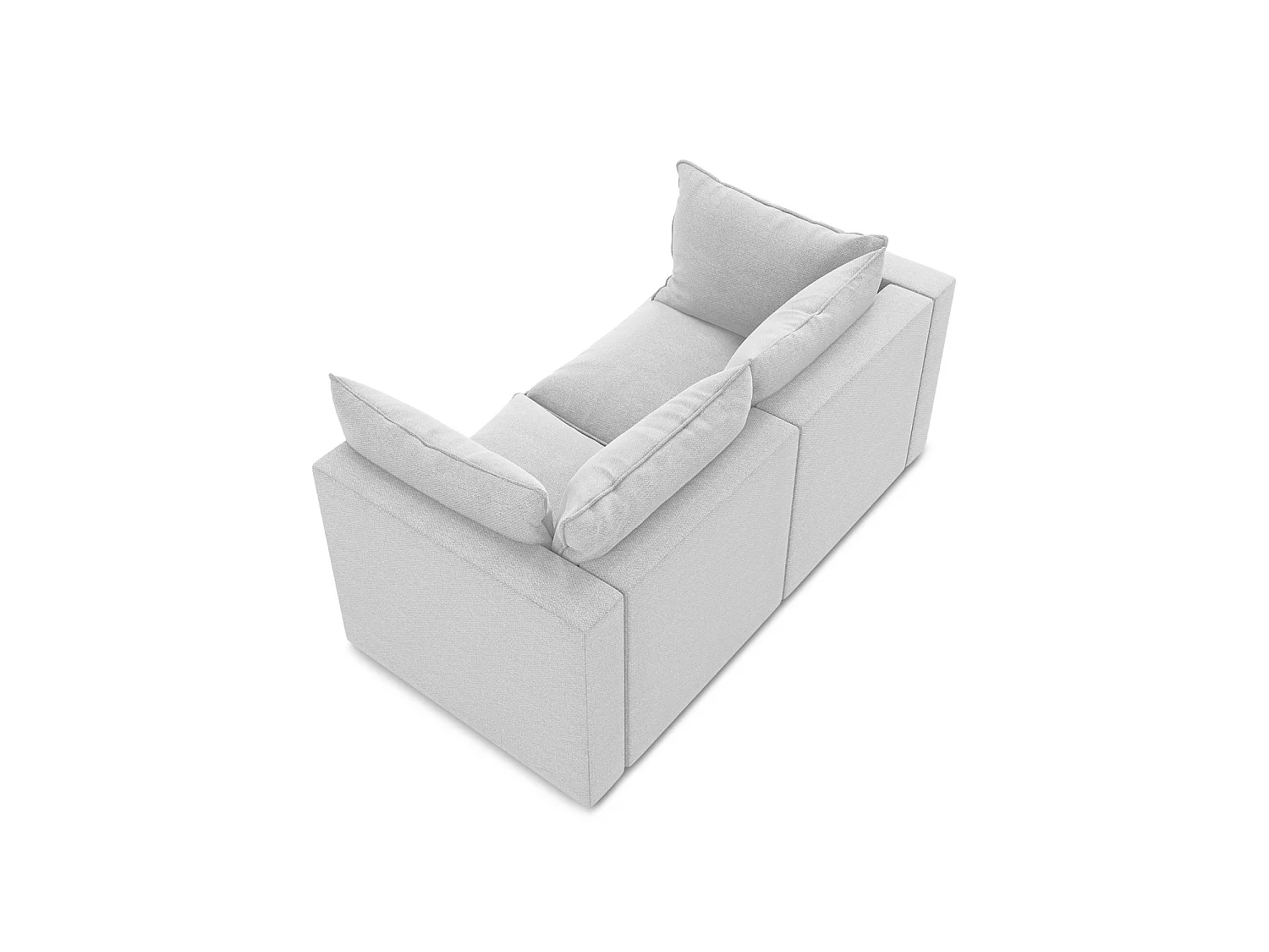 Modułowa sofa 2-osobowa - z tkaniny bouclé - srebrny - RAVENNA