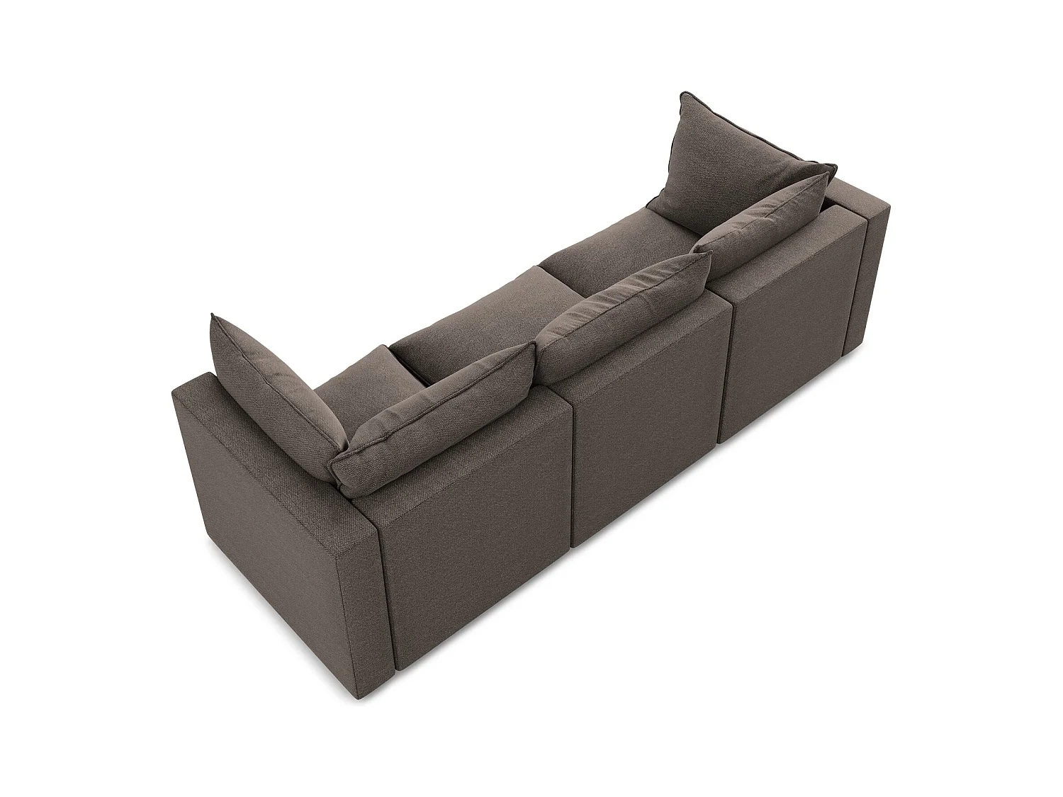 Canapé modulable 3 places en tissu bouclette - chocolat - MANAO