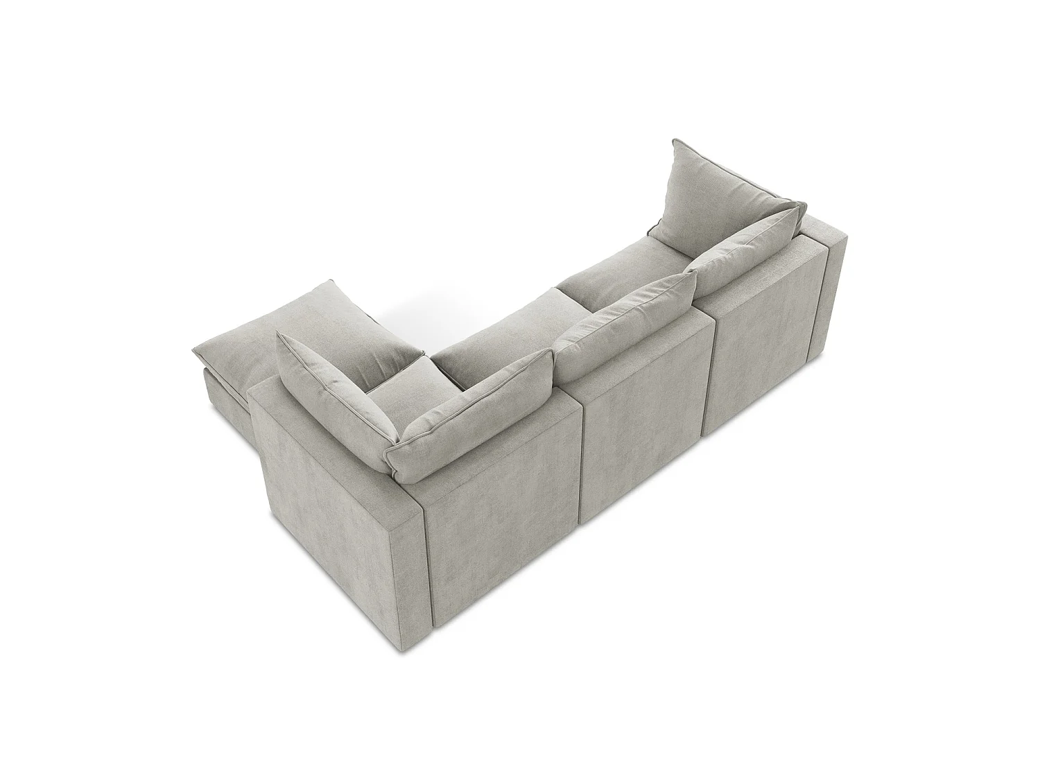3-Sitzer Modulares Ecksofa - Ecke Rechts - Strukturstoff - Hellgrau - RAVENNA