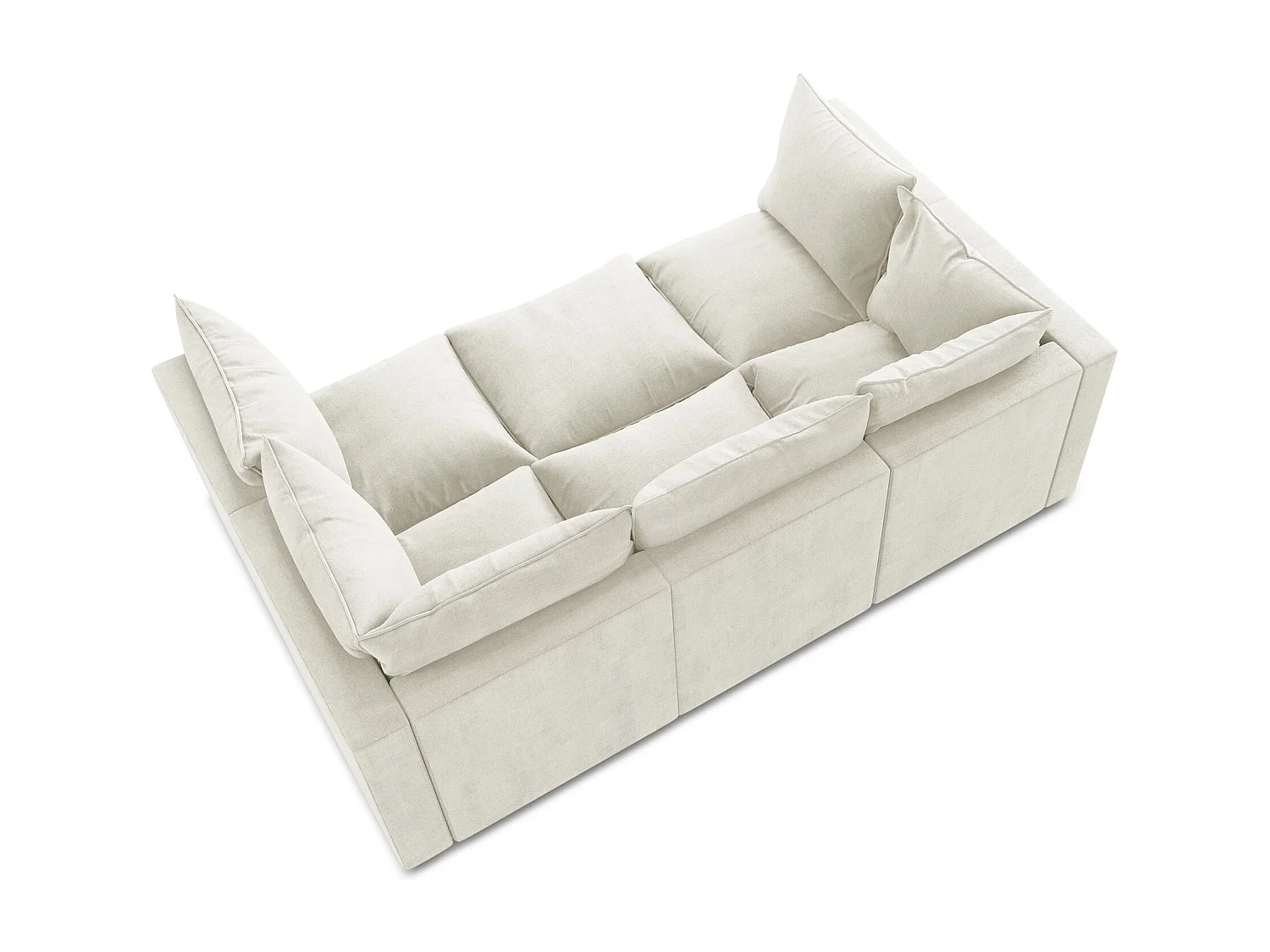 Canapé modulable 3 places en tissu texturé - beige - MANAO