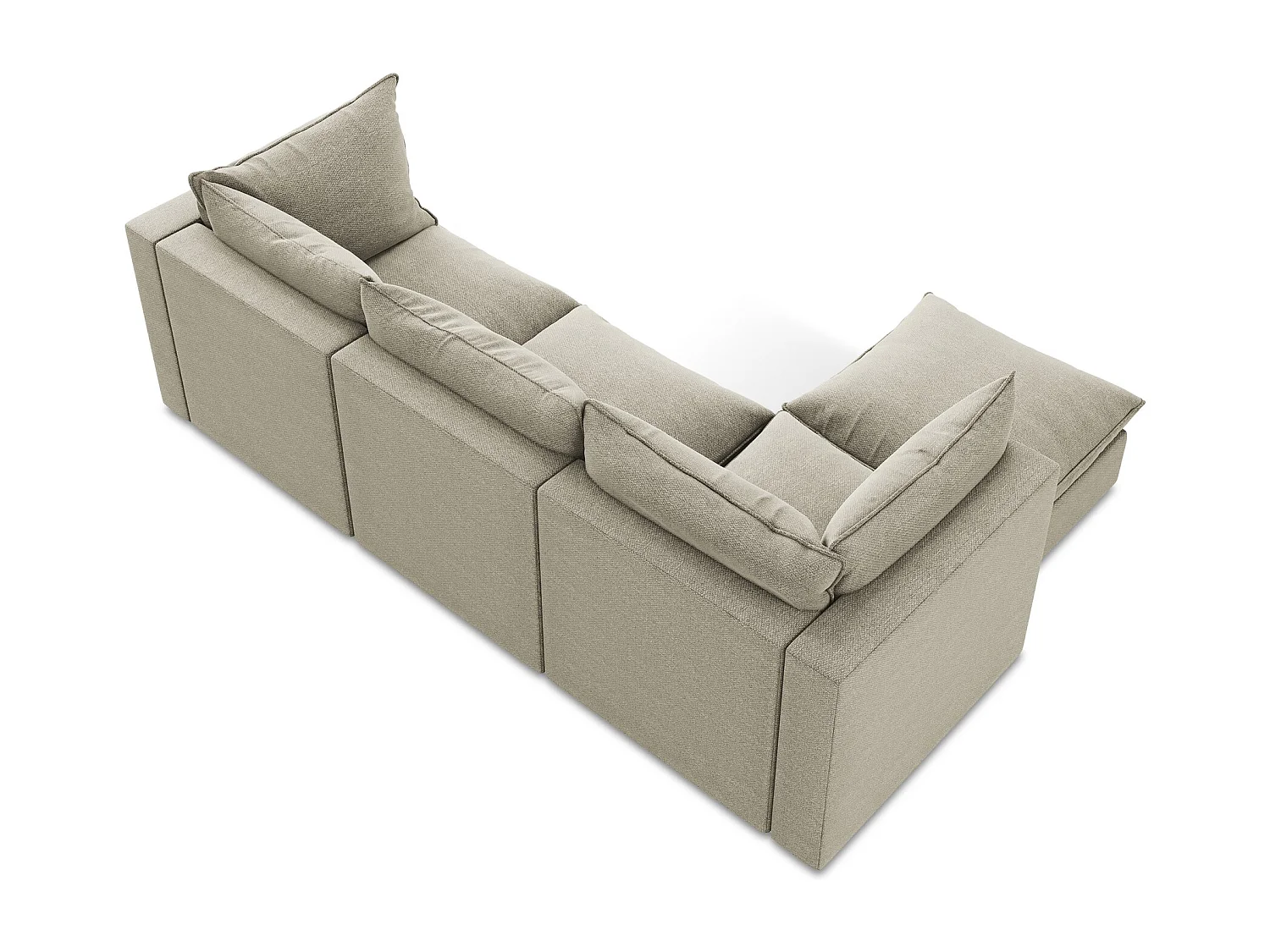 3-Sitzer Modulares Ecksofa - Ecke Links - Bouclé - Taupe - MANAO