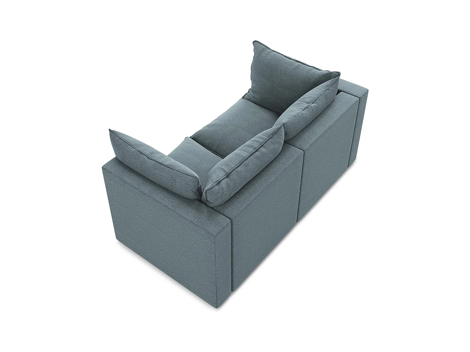 Canapé modulable 2 places en tissu bouclette - jeans - MANAO