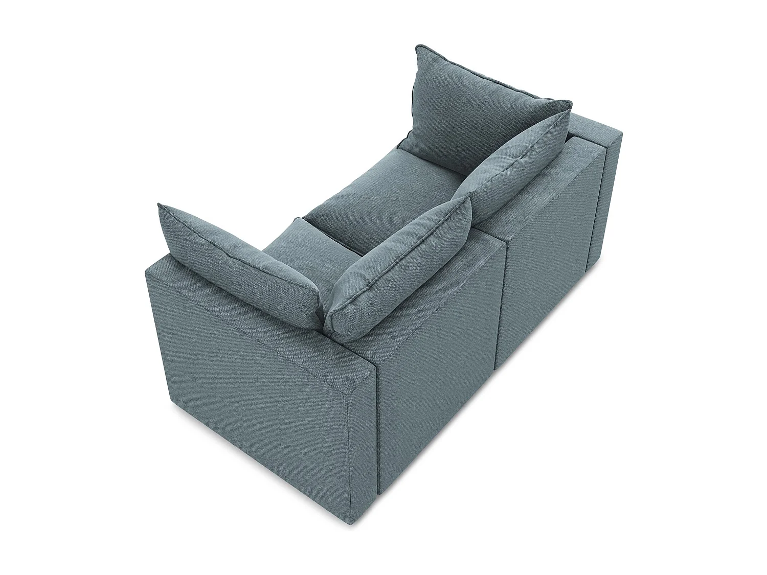 Canapé modulable 2 places en tissu bouclette - jeans - MANAO