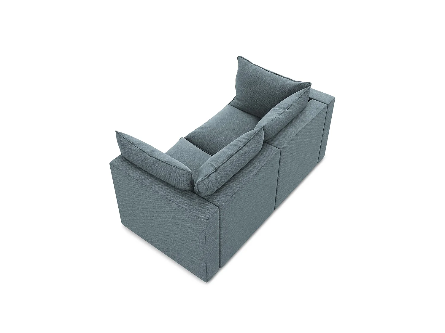 Canapé modulable 2 places en tissu bouclette - jeans - RAVENNA