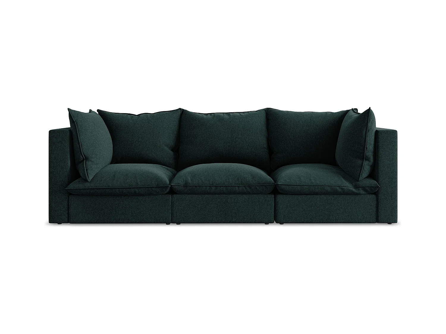 3-osobowa kanapa modułowa - z tkaniny welwetowej - szaro-zielony - MANAO