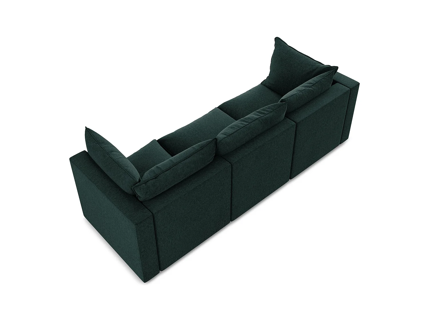 3-osobowa kanapa modułowa - z tkaniny welwetowej - szaro-zielony - MANAO